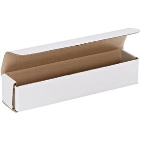 Aviditi White Corrugated Cardboard Mailing Boxes, 10 x 2 x 2 Inches, Pack of 50, Crush-Proof, for Shipping, Mailing and Storing, Oyster White