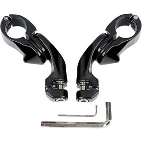 1-1/4" 32mm 1.25" Short Angled Adjustable Highway Peg Mount Kit Compatible with Harley Road King/Street Glide/Fat Boy/Iron 883