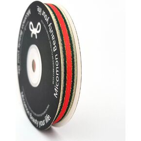 Micomon Red and Green Gingham Ribbon Buffalo Ribbon Checkerd Christmas Ribbon 25 Yards Each Roll 100% Polyester (5/8",RedGreen)