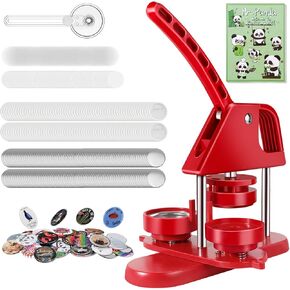 Hicdaw 58MM (2.25 inch) Button Maker Machine Button Maker Kit Easy DIY Pin Maker Machine with Free Button & Blank Round Sheet & Circle Cutter & Panda Pictorial Book