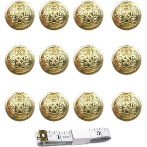 KENDANY 12 Pieces Metal Blazer Button Set - for Blazer, Suits, Sport Coat, Uniform, Jacket 25mm (Gold)