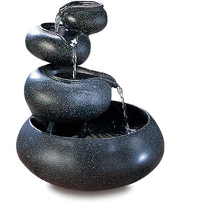 Accent Plus 57070272 Calming Tabletop Fountain, 9 1/2" diameter x 10" high, Black