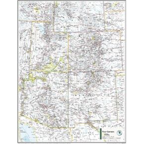 National Geographic Maps: Four Corners U.S.A Wall Map - Compact - 21 x 16 inches
