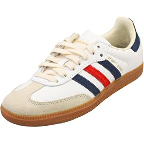 adidas Sporty & Rich x Samba OG Mens Shoes, Cloud White/Night Indigo/Collegiate Red, Size 7