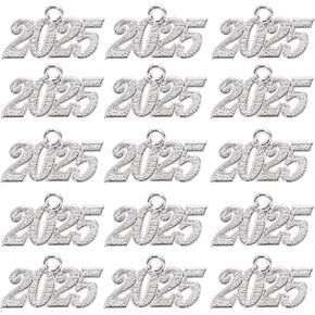 50 pieces 2025 Year Charm for Graduation Tassel New Year Graduation Charm Pendant for DIY Jewelry Making