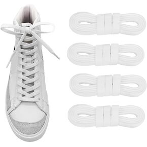 2 Pairs Elastic Shoelaces for Nike Blazer High Top, Stretch Replacement Flat Shoe Laces Strings for Sneaker