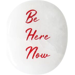 Selenite Crystal Worry Stones - Small Crystals for Big Stress Relief - The Ultimate Cheer Up & Encouragement Gift for Natural Reiki Healing - Real Motivational Strength Rocks - This Too Shall Pass