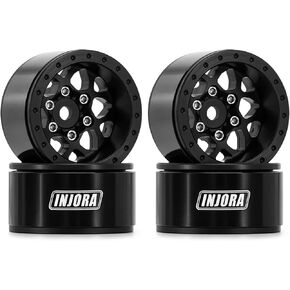 INJORA 1.0 Beadlock Wheel - Negative Offset -4.7mm Aluminum Rim for TRX4M Ascent18 SCX24 FCX24 1/24 1/18 RC Crawler Upgrade(W1013)