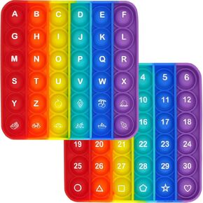 Fidget Games Learning Toys,Learn 26 Letters & 1-30 Numbers & Motifs 2 in 1 Children's Educational Toys, Stress Relief, Autism Sensory Toys (Pack of 1)