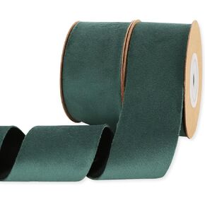 2 Rolls Chocolate Brown Velvet Ribbon 1 1/2" Fabric Trim Ribbons for Christmas Wreath Tree Decorations Handmade Craft Ornaments Hanging Gift Wrapping Bow Making Valentine Wrapping