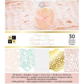 DCWVE Die Cuts with A View Miscellaneous Stack-4 x 4-Specialty-Paper Lace-30 Sheets CP-012-00673, 10.16 x 10.16 cm, Multicoloured