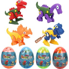 4 Pack Dinosaur Eggs with Take Apart Dinosaur Toys Inside for Kids Boys Girls Christmas Stocking Stuffers