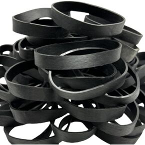 Tactical Rubber Bands Size #84 (3 1/2'' x 1/2''), 50 Pcs Black Heavy Duty Rubber Bands Wide Thick Strong Industrial Bands Heat Cold UV Resistant for Outdoor Camping Survival Hunting Fishing Hiking
