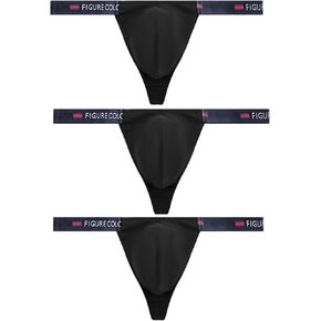 Men's 3-Pack Soft Stretch Thong Sexy Low rise Fasion T-Back Breathable