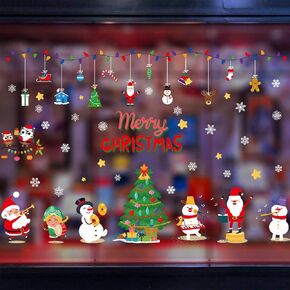 Christmas Snowflake Window Clings Electrostatic Stickers, 86pcs Christmas Wall Stickers Kids Room Home Decoration New Year Window Glass Stickers, Electrostatic Adsorption Film