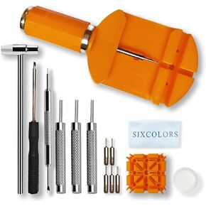 Watch Link Band Pin Removal Tool Kit, Professional Watch Repair Tool Kit Suitable for Watch Band Bracelet Adjustment, Replacement with Spring Bar Tool, Small Hammer, Blue