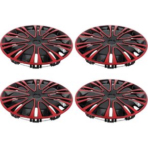 Car Wheel Rim Hub Cover Wheel Hub Caps R15/15 Inch Wheel Skins Decorative Wheel Rim Cover Replacement Plastic Red Black 4 Pcs