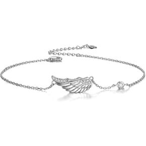 POPLYKE 925 فضة إنفينيتي/البقرة/الجناح/الصليب/سوار على شكل قلب للأم والبنت مجوهرات هدايا عيد الميلاد in Saudi Arabia