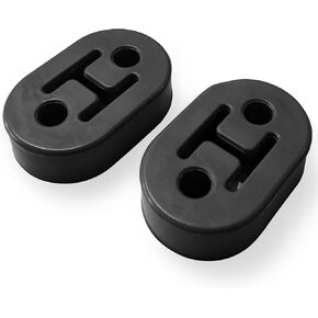 2Pcs 2 Hole Exhaust Hanger Rubber, Hole Diameter 10.9mm /0.43inch, Universal Exhaust Insulator Muffler Hanger, High Density Rubber, Muffler Bracket Mount, Rubber Insulator for Car/Truck/SUV Red