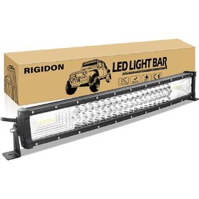 RIGIDON 32 Inch 405W Curved LED Light Bar, Triple Row Flood Spot Combo 40500LM Light Bar Waterproof Driving Boat Offroad LED Work Light for ATV UTV Truck