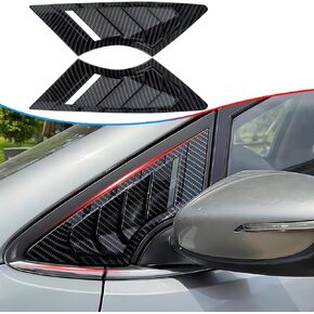 Window Louver，MUXEE 2Pcs Side Vent Window Louvers for KIA Forte 2014 2015 2016 2017 2018, ABS Print Sport Window Decorative Covers, Exterior Trim Accessories - Bright Black
