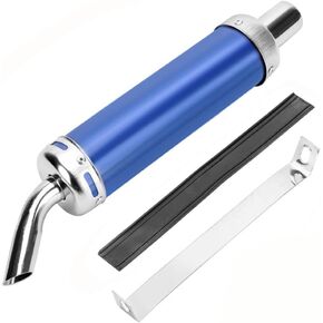 Muffler Exhaust 1.25inch Aluminum Motorcycle Racing Exhaust Muffler Silencer Pipe Blue