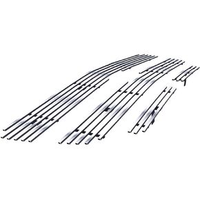 HD Ridez Compatible with Chevy Silverado 1500 HD 2003-2005 & 03-04 2500 3500 & 02-06 Avalanche Stainless Steel Chrome Polished 8x6 Horizontal Billet Grille Insert Combo HDR-GRCA2324S