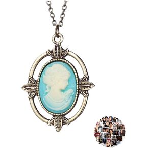 UoYu 21 pcs The Vampire Diaries Necklace Sticker Jewelry Set Bronze Head Stone Charm Pendant Necklace for Fans Cosplay Costume Jewelry