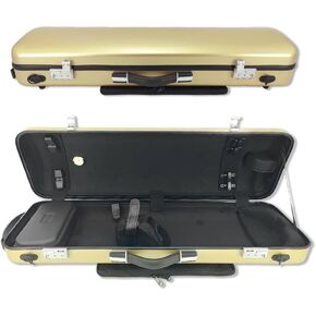 Violin case 4/4 Full size High strength Carbon fiber hard shell Durable handles Internal storage with Backpack straps Music Sheet bag (Black,Combination lock)