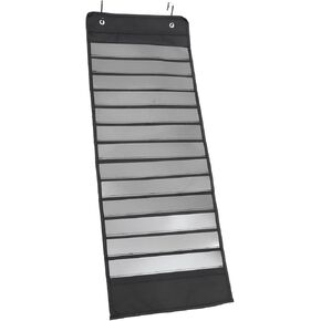 COHEALI Classroom Schedule Pocket Chart Wall Schedule Hanging Bag Pocket Charts Schedule Calendar Standard Pocket Chart Calendars Schedule Chart for Classroom Course Work Bar The Pet, Black