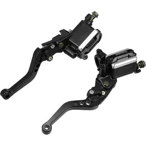 X AUTOHAUX 1 Pair 7/8" 22mm Universal Motorcycle Dual Hydraulic Handlebar Brake Master Cylinder Clutch Lever for Harley for Honda for Kawasaki Black