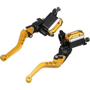 X AUTOHAUX 1 Pair 7/8" 22mm Universal Motorcycle Dual Hydraulic Handlebar Brake Master Cylinder Clutch Lever for Harley for Honda for Kawasaki Black
