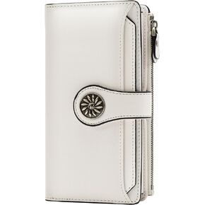 Travelambo Wallets Women RFID Large Capacity Luxury Waxed Leather Clutch Wallet Multi Card Organizer