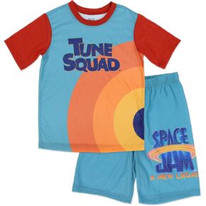 SPACE JAM Boys Pajama 2 Piece Polyester Set, Looney Tunes Tune Squad PJs,Size 4-5 to 10-12 Blue
