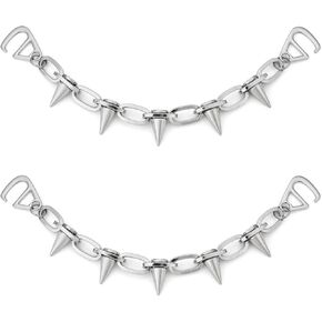 Goth Shoe Charms for Women and Man Punk Rivets Shoe Decoration and Shoe Chain Metal Spike Shoe Charms Accessories for Clog
