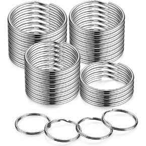 YHYZ 1 Inch Key Rings Bulk (60pcs, Round), 25mm Sliver Metal Spilt Key Rings, for Kechain chain/dog collar tag/DIY Craft Jewelry Making/Car Key in Kuwait