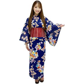 ENSHU Women's Traditional Easy Wearing Kawaii Yukata Robe(Japanese Casual Kimono) Full Set 4