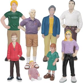 8PCS Family Member Figures Set Educational Toys Christmas Party Decoration for 3 4 5 6 Kids Boys and Girls