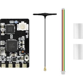 SEQURE ELRS 2.4GHz Receiver ExpressLRS FPV Nano Receiver Drone RX Module with 80mm Antenna 500Hz/1000Hz High Refresh Rate Low Latency for FPV Racing Drones Tiny Whoop Fixed-Wing UAV