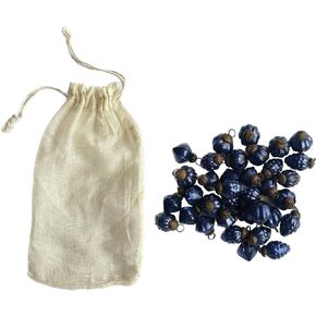Creative Co-Op Embossed Mercury Glass Ornaments in Muslin Bag, Antique Gold Finish, Set of 36