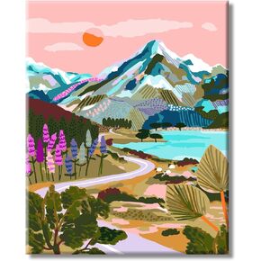 ShengDexin Paint by Numbers Kit for Adults - LET IT BE Paint by Number on Canvas, DIY Abstract Landscape Oil Painting for Gift Home Wall Decor (16x20inch)
