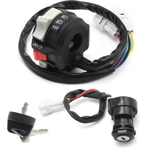 4KB-83973-00-00 Start Stop Headlamp Switch and Ignition Key Switch, Replacement for Yamaha ATV Bear Tracker 250 YFM250X 2002 2003 2004, Replaces 4XE-82510-00-00