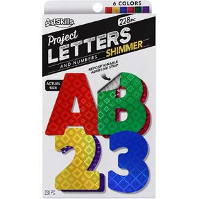 ArtSkills 2.5" Poster Letters and Numbers, A-Z and 0-9, Assorted, Holographic Colors, 228-Count (PA-1444)