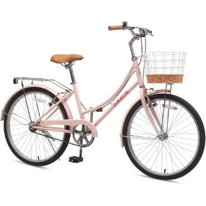 Retro Design Girls Bike with Basket for 5-13 Years Old Kids, 16 Inch Kid Bicycle for Girls with Kickstand and Training Wheels, 20 Inch with Kickstand, Multiple Colors