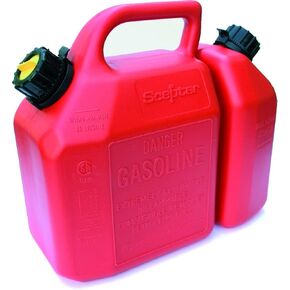 Scepter 03615 Gasoline & Oil Combo Can With Self-venting Spout, Red, 6l & 2.25l