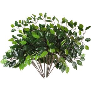 GTIDEA 36PCS Artificial Ficus Leaves Branches Faux Ficus Tree Branches Artificial Greenery Stems Silk Floral Arrangement for Benjamina Tree DIY Wedding Bouquet Summer Wreath Wall Decor (24.04 Inch)