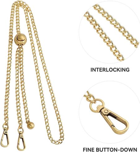 jiesinlov Purse Chain Adjustable Shoulder Strap with Small Metal Ball Replacement Transformation Crossbody Handbag (Silver-T) in Kuwait