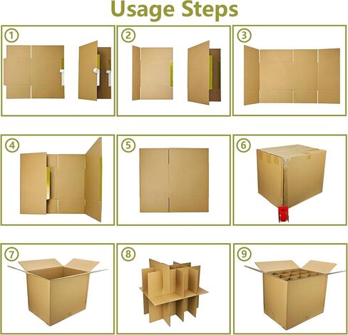 3 Sets Moving Boxes with Divider Kits,16 x 12 x 13 Inch Glassware Dish Packing Box Kitchen Moving Box Corrugate Dividers with 72 Pcs Foam Pouches,1 Pcs tape rolls with dispenser(Two Layer) in Saudi Arabia