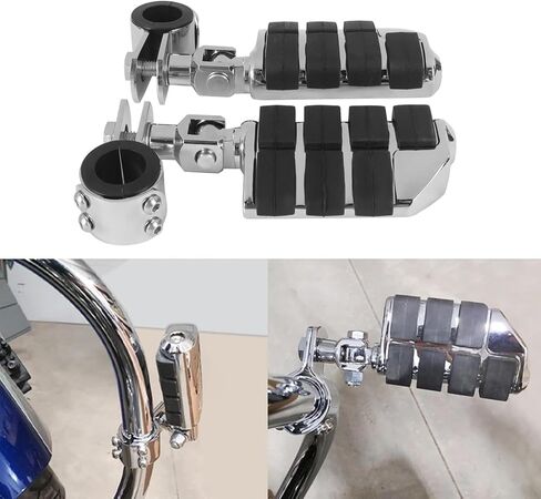 1.25" Short Angled Adjustable Highway Footpegs Crash Bar Foot Rests Universal Fits For Harley Davidson Honda Kawasaki Suzuki Yamaha in Saudi Arabia