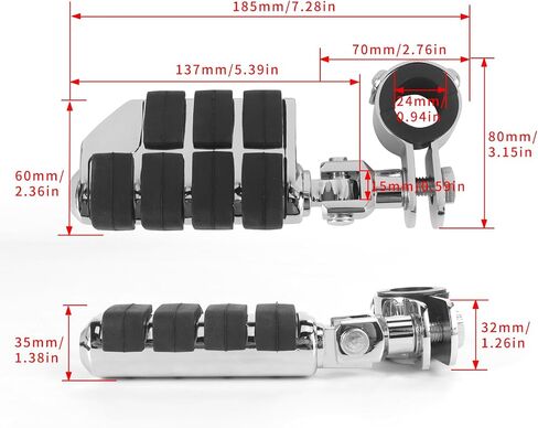 1.25" Short Angled Adjustable Highway Footpegs Crash Bar Foot Rests Universal Fits For Harley Davidson Honda Kawasaki Suzuki Yamaha in Saudi Arabia